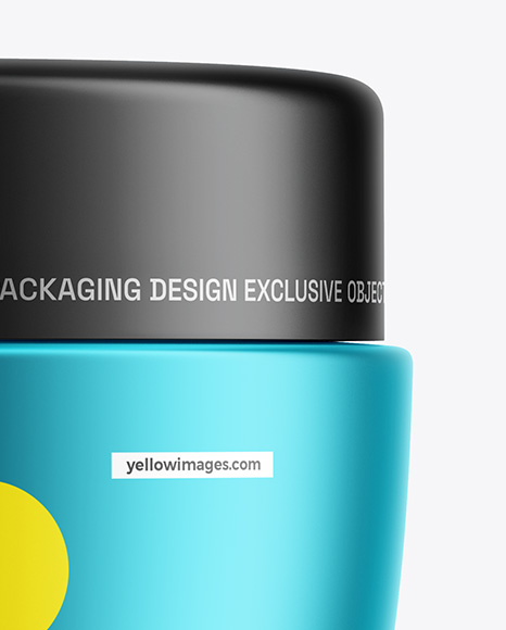 Matte Metallic Cosmetic Jar Mockup