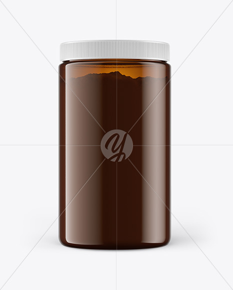 Amber Jar With Powder Mockup