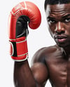 Black Man Wearing Boxing Kit Mockup