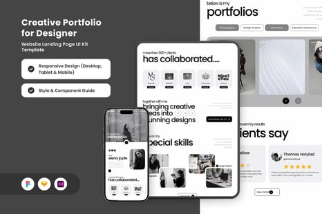 Elena Joylie - Contemporary Portfolio Landing Page for Designers