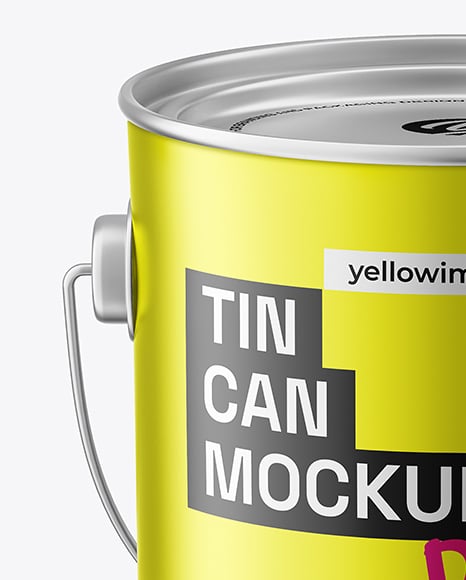 Matte Tin Can w/ Handle Mockup