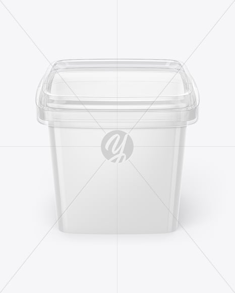Plastic Food Container with Transparent Lid Mockup