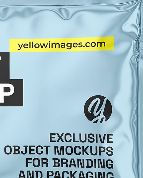 Glossy Metallic Sachet Mockup