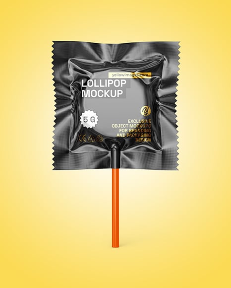 Glossy Lollipop Sachet Mockup