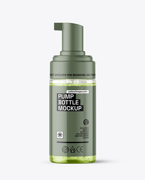 Clear Foam Pump Bottle with Box Mockup