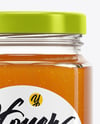Square Glass Jar with Heather Honey Mockup