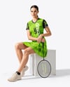 Woman Wearing Badminton Uniform Mockup