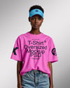Young Black Woman Wearing Oversized T-Shirt and Sun Visor Mockup