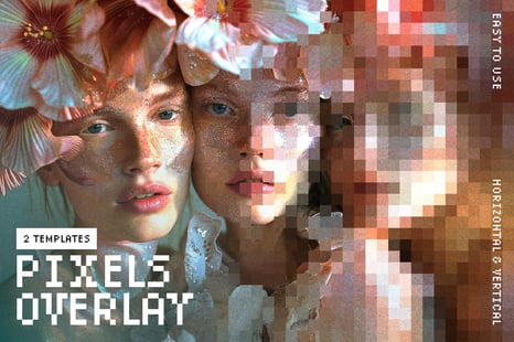 Pixels Overlay Photo Effect - Instagram story