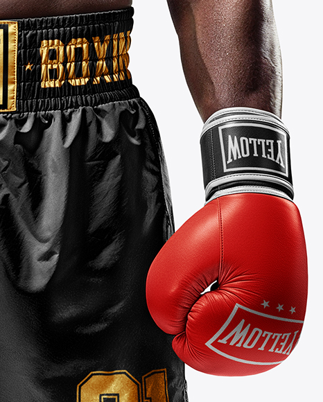 Super Heavyweight Man Wearing Boxing Kit Mockup