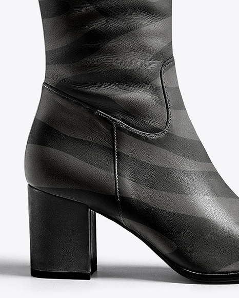 Women's High-Knee Boot Mockup