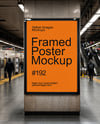 Framed Poster in Subway Station Mockup