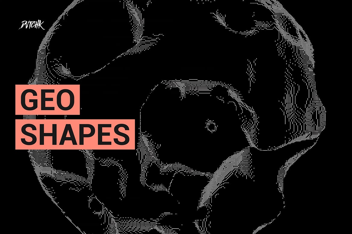 Black &amp; White Transparent Geometric Shapes | V02