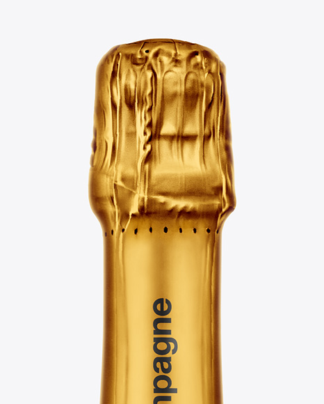 Antique Green Glass Champagne Bottle Mockup