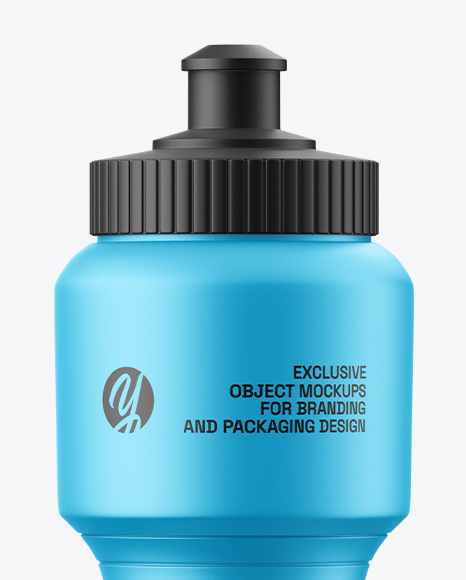 Matte Sport Bottle Mockup – Front View