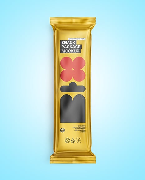 Matte Metallic Snack Package Mockup