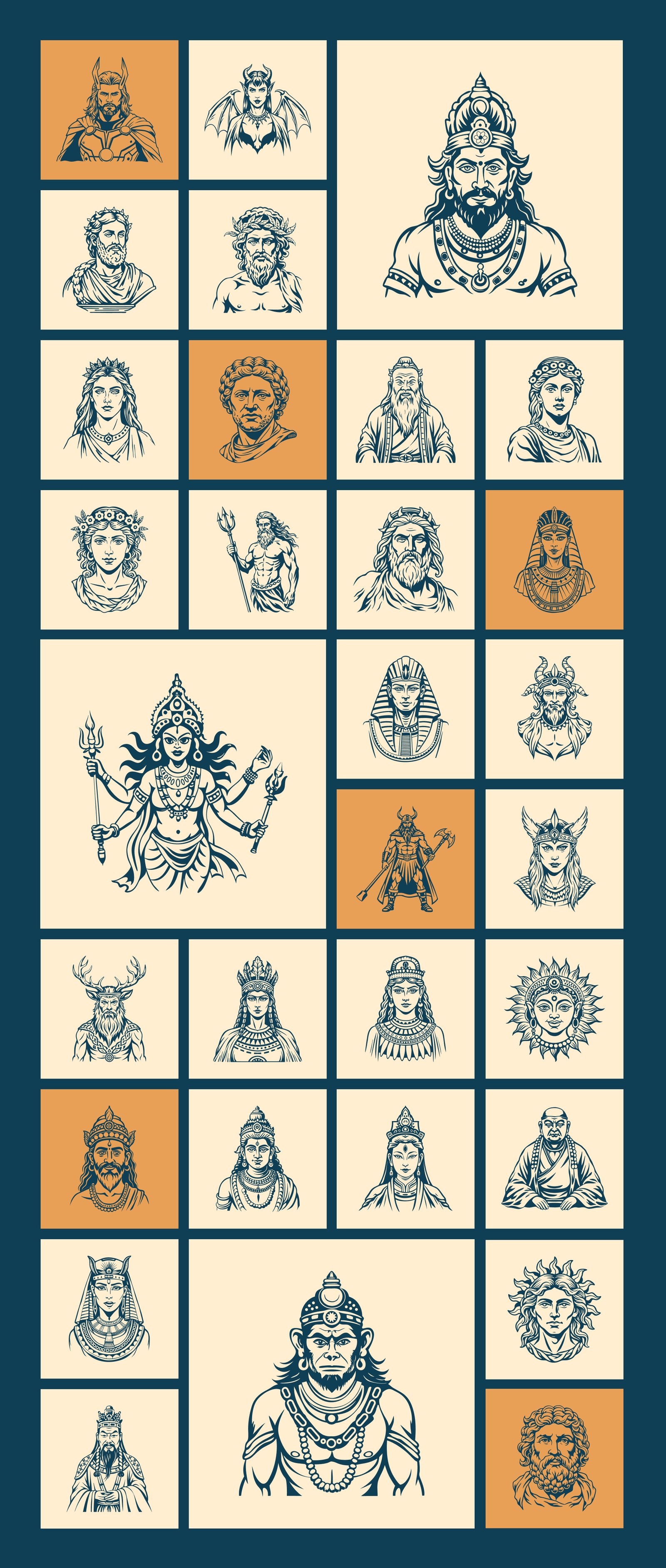 Vintage God Vector Illustration
