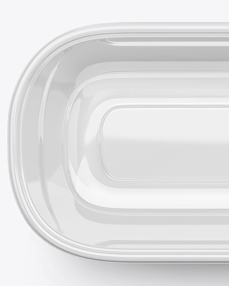 Glossy Plastic Food Container in Paper Sleeve Mockup