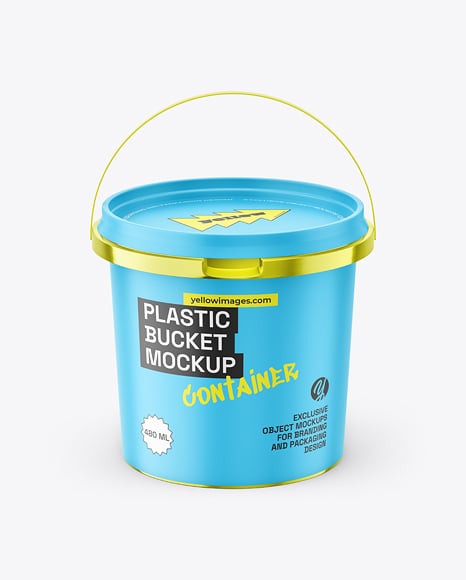 Metallized Plastic Bucket Mockup