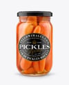 Glass Jar with Pickled Carrots Mockup