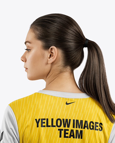 Female Soccer Goalkeeper Wearing Long Sleeve Jersey Mockup