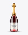 Clear Glass Red Champagne Bottle Mockup