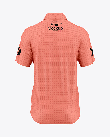 Men's Short Sleeve Shirt Mockup - Back View