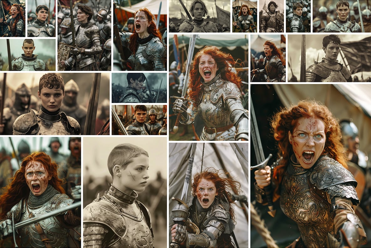Woman knight in armor