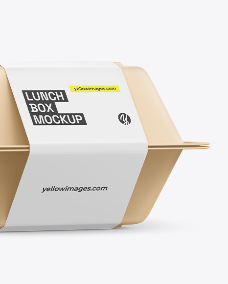 Lunch Box Mockup - Half Side View