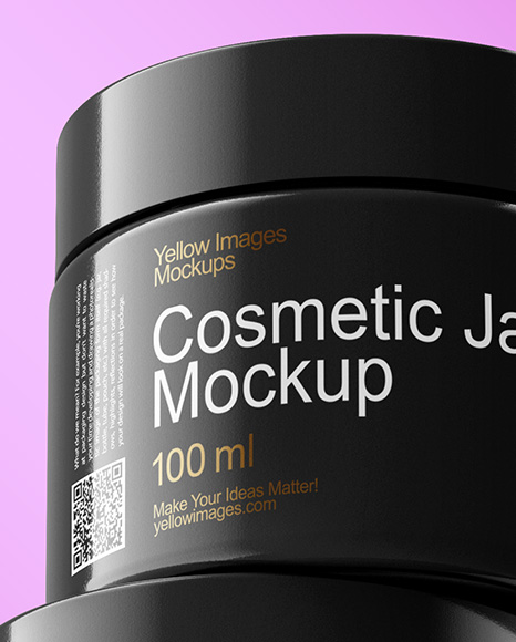 Two Glossy Cosmetic Jars on the Glass Mockup