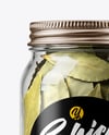 Glass Jar with Bay Leaves Mockup