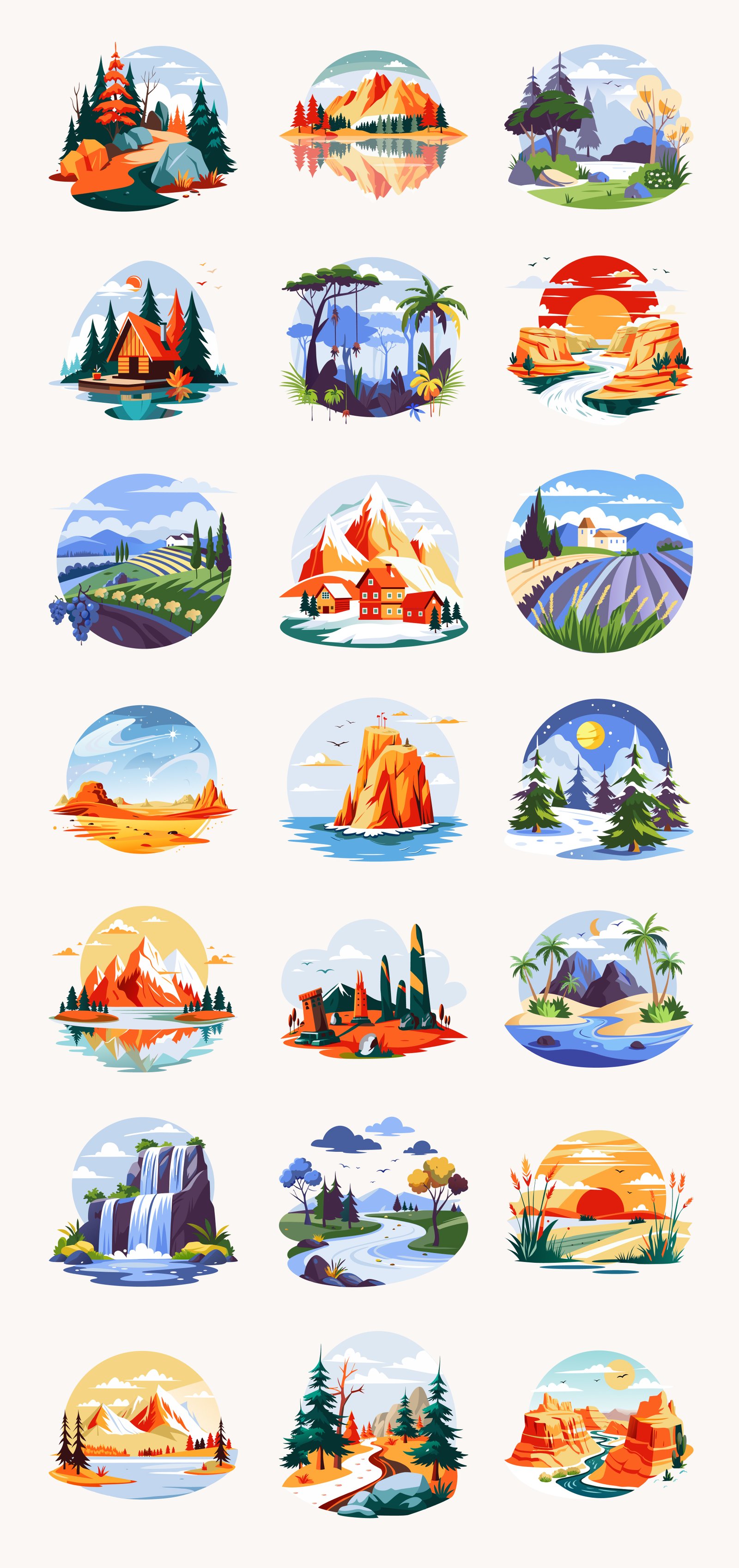 Nature Landscape Illustrations