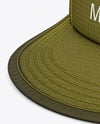 Ripstop Snapback Cap Mockup - Half Side View (High-Angle Shot)