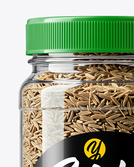 Plastic Spice Jar with Whole Cumin Mockup