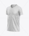 Kids Heather V-Neck T-Shirt Mockup - Half Side View
