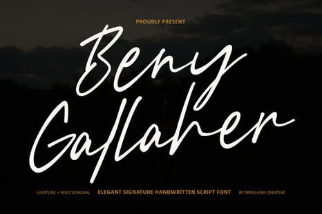 Beny Gallaher Elegant Signature Handwritten Script Font - Modern modern font