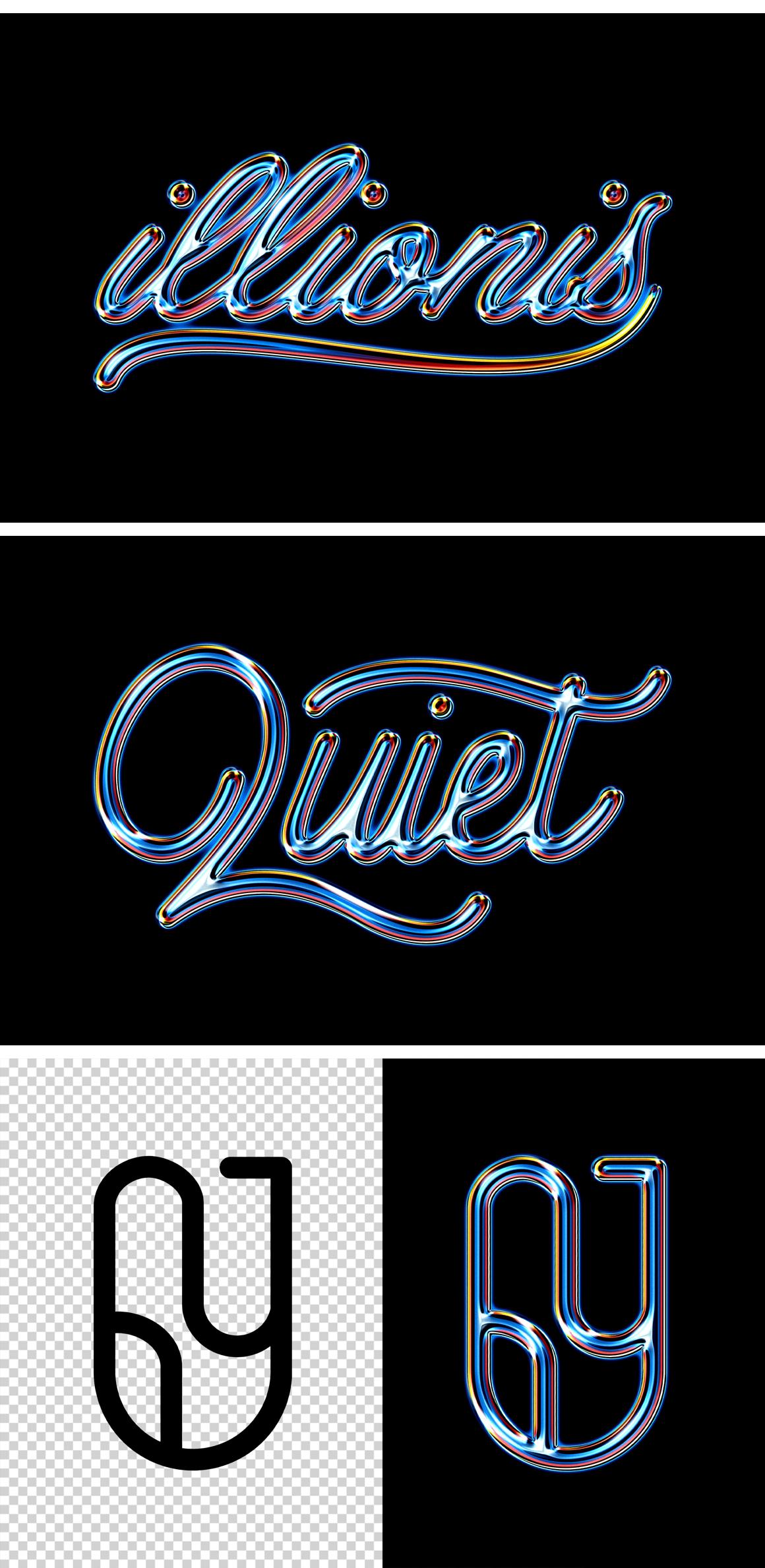 Luminous Chrome Text &amp; Logo Effect