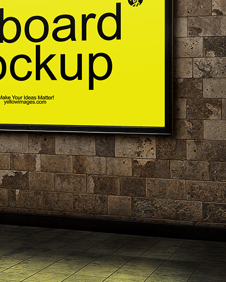 Billboard in the Subway Mockup