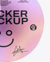 Iridescent Round Sticker Mockup