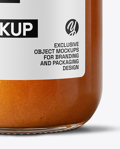 Clear Glass Jar with Lobster Bisque Mockup