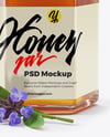 Hexagonal Glass Jar with Sage Honey Mockup