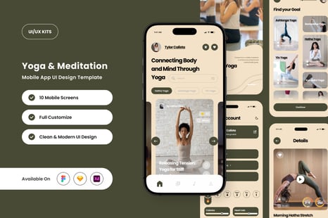 Yomara – Yoga &amp; Meditation App Design Template