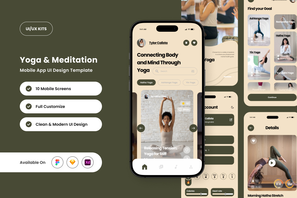 Yomara – Yoga &amp; Meditation App Design Template