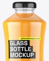 Glass Bottle with Orange Juice Mockup