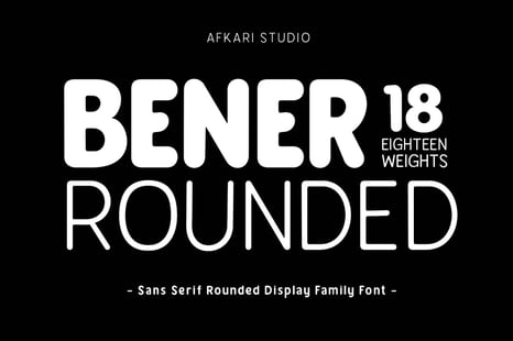 Bener Rounded - Sans Serif Rounded Display Family Font - Fonts