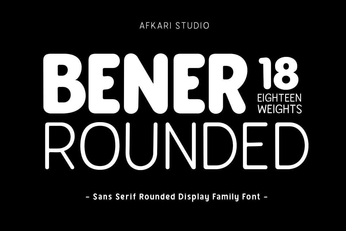 Bener Rounded - Sans Serif Rounded Display Family Font