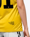 Female Soccer Player Wearing Jersey and Shorts Mockup