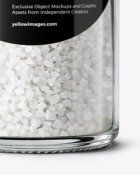 Glass Jar with Coarse Sea Salt Mockup
