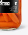 Clear Glass Jar with Pickled Carrots Mockup