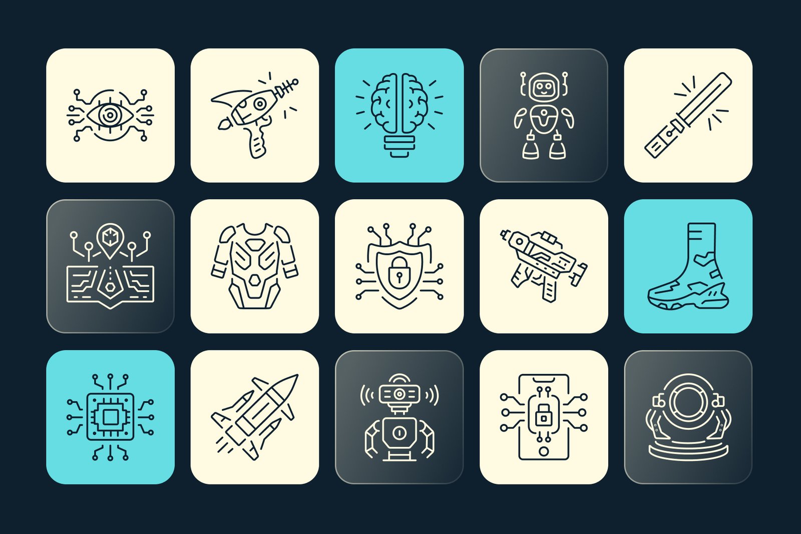 Cyberpunk and Sci Fi Icons Set